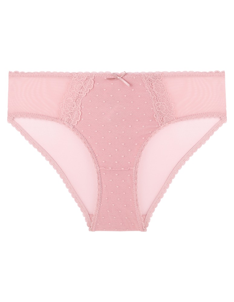 Majtki figi - Majtki damskie figi bikini eleganckie z siateczką z tyłu 6-pak MIX KOLOR  - produkt moraj.pl 2