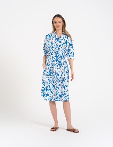 Sukienki i kombinezony - Sukienka damska szmizjerka z paskiem ze 100% wiskozy WZÓR 3 - produkt 14