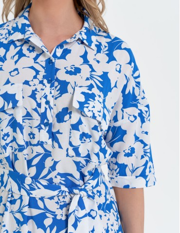 Sukienki i kombinezony - Sukienka damska szmizjerka z paskiem ze 100% wiskozy WZÓR 3 - produkt 18