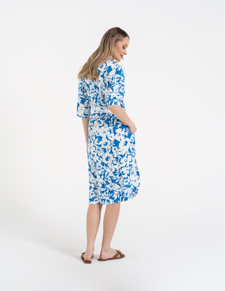 Sukienki i kombinezony - Sukienka damska szmizjerka z paskiem ze 100% wiskozy WZÓR 3  - produkt moraj.pl 19