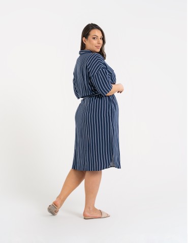 Sukienki i kombinezony - Sukienka damska szmizjerka z paskiem ze 100% wiskozy WZÓR 1 - produkt 20