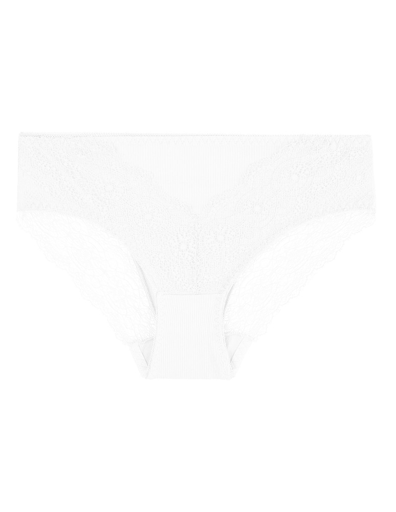 Majtki figi - Majtki damskie figi bikini z koronką prążkowane 12-pak MIX KOLOR  - produkt moraj.pl 4