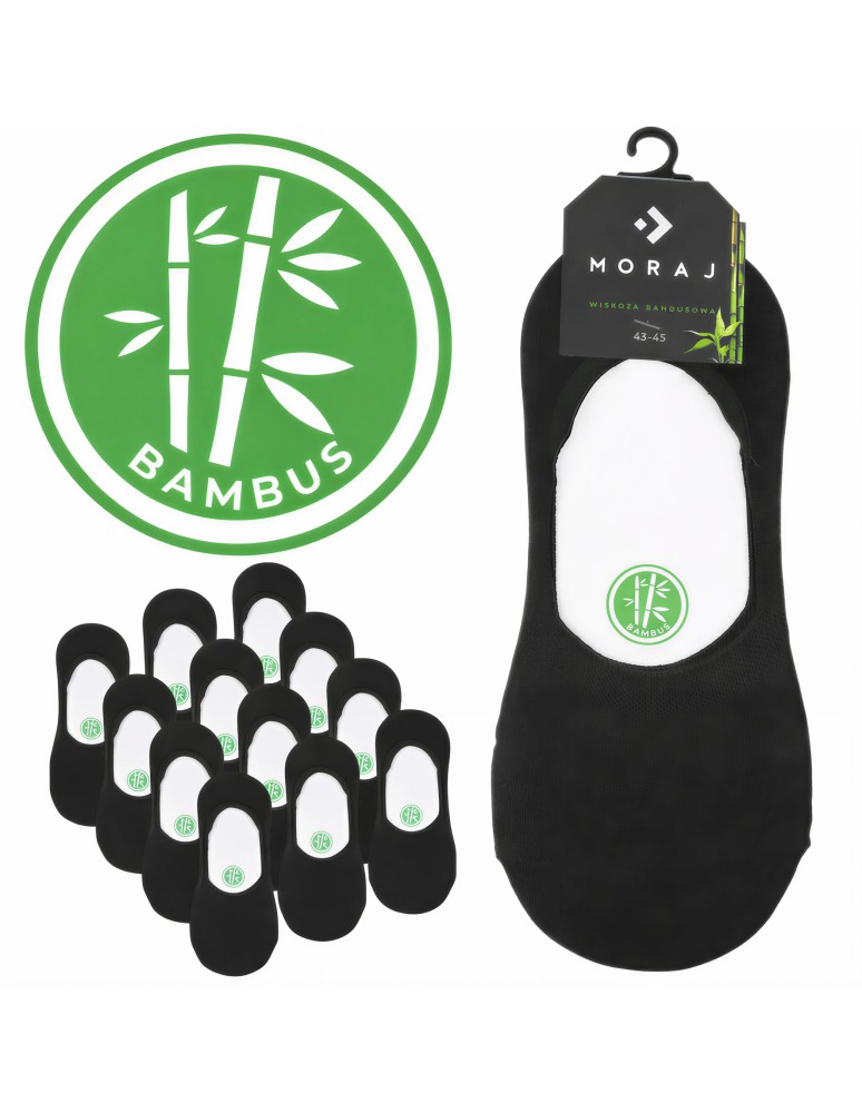 Niskie stopki - Skarpetki niskie stopki męskie bambusowe 12-pak CZARNY - produkt moraj.pl 1