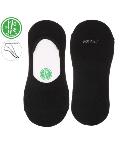 Skarpetki męskie niskie stopki gładkie z wiskozy bambusowej 6-pak - CZARNY  - produkt 2