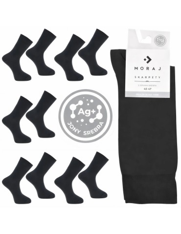 Skarpety męskie bawełniane długie z jonami srebra 5-pak