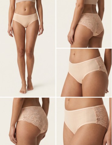 Majtki figi - Majtki damskie bikini prążkowane z koronkowym tyłem 12-pak WIELOKOLOROWY - produkt 3