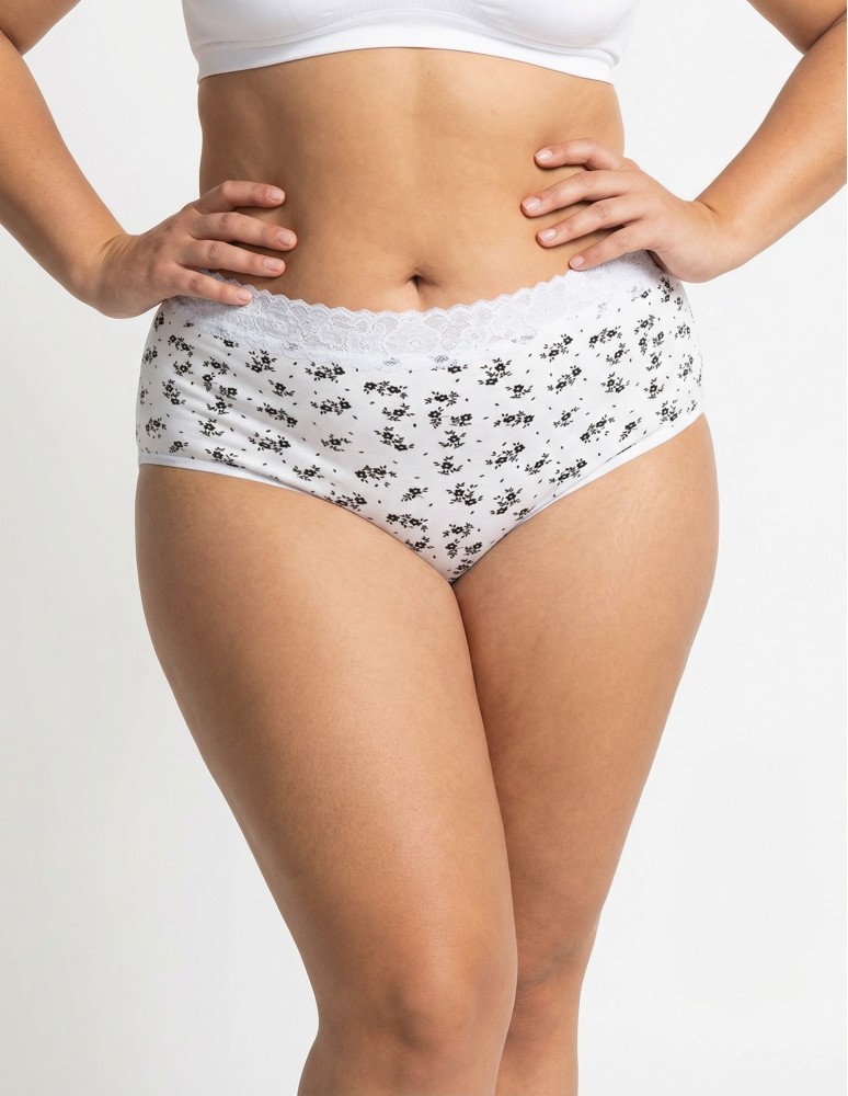 Majtki figi - Majtki damskie maxi bikini bawełniane z elastyczną koronką 4-pak WIELOKOLOROWY  - produkt moraj.pl 3