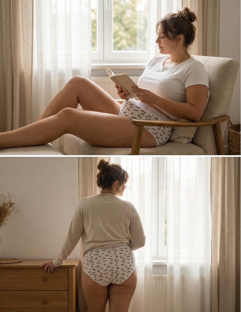 Majtki figi - Majtki damskie maxi bikini bawełniane z elastyczną koronką 4-pak WIELOKOLOROWY - produkt moraj.pl 1