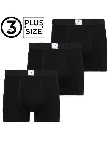 Bokserki męskie majtki bawełniane gładkie Plus Size 3-pak
