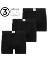 Majtki bokserki męskie bawełniane dopasowane czarne 3-pak CZARNY