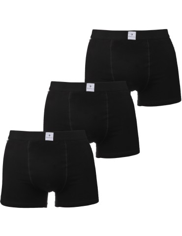 Majtki bokserki męskie bawełniane dopasowane czarne 3-pak