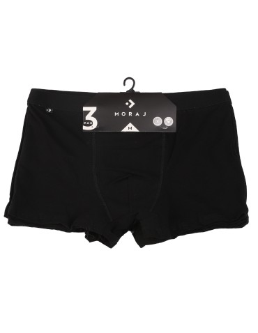 Bokserki dopasowane - Majtki bokserki męskie bawełniane dopasowane czarne 3-pak CZARNY - produkt 3