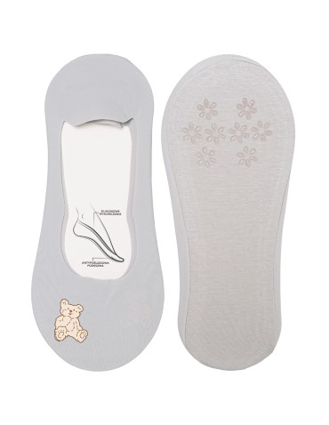 Niskie stopki - Skarpetki damskie niskie stopki z misiem i antypoślizgową podeszwą 6-pak WIELOKOLOROWY - produkt 3