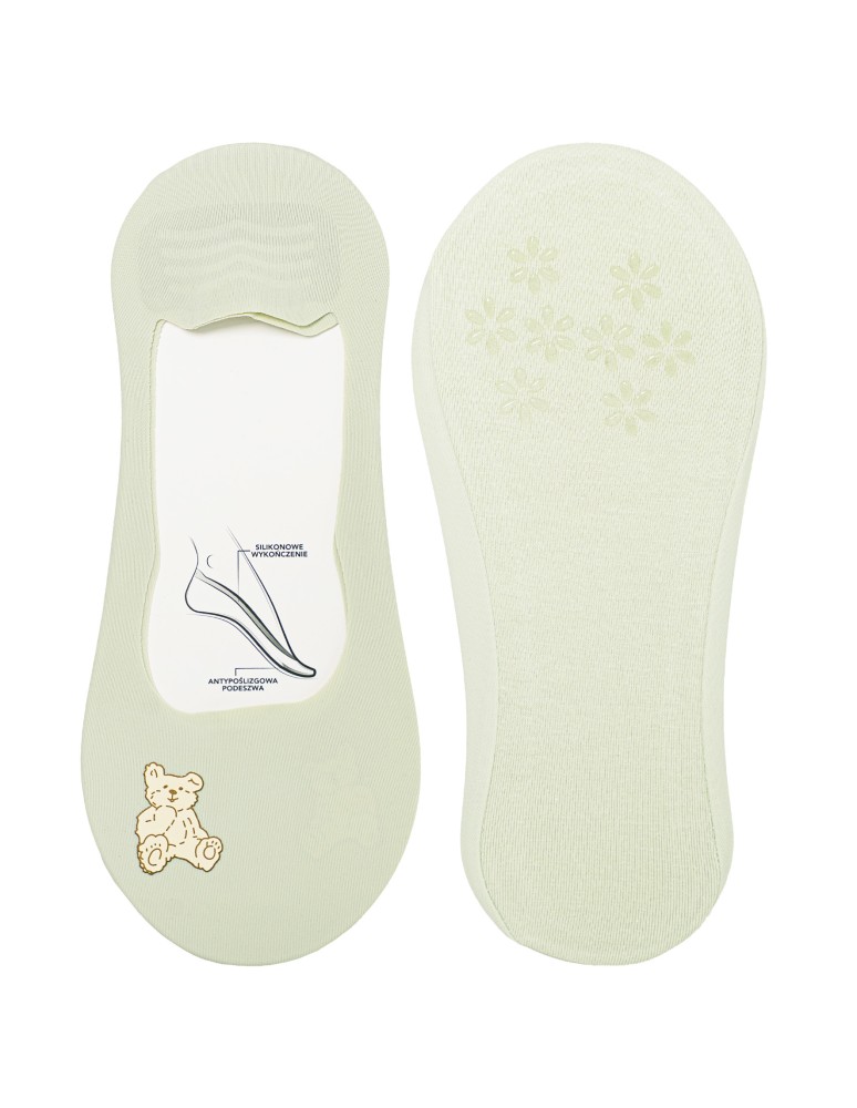 Niskie stopki - Skarpetki damskie niskie stopki z misiem i antypoślizgową podeszwą 6-pak WIELOKOLOROWY - produkt moraj.pl 5
