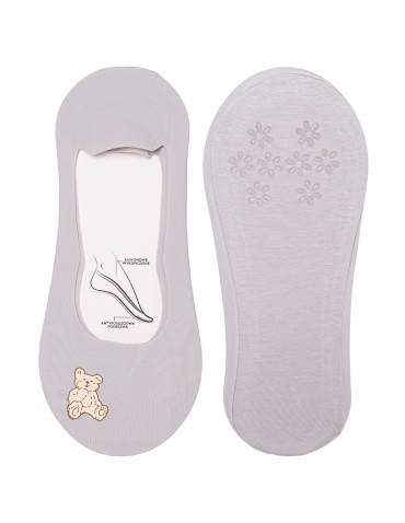 Niskie stopki - Skarpetki damskie niskie stopki z misiem i antypoślizgową podeszwą 6-pak WIELOKOLOROWY - produkt 6