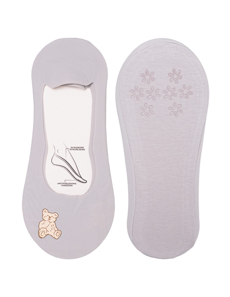 Niskie stopki - Skarpetki damskie niskie stopki z misiem i antypoślizgową podeszwą 6-pak WIELOKOLOROWY - produkt moraj.pl 6