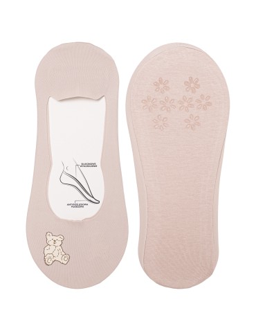 Niskie stopki - Skarpetki damskie niskie stopki z misiem i antypoślizgową podeszwą 6-pak WIELOKOLOROWY - produkt 7