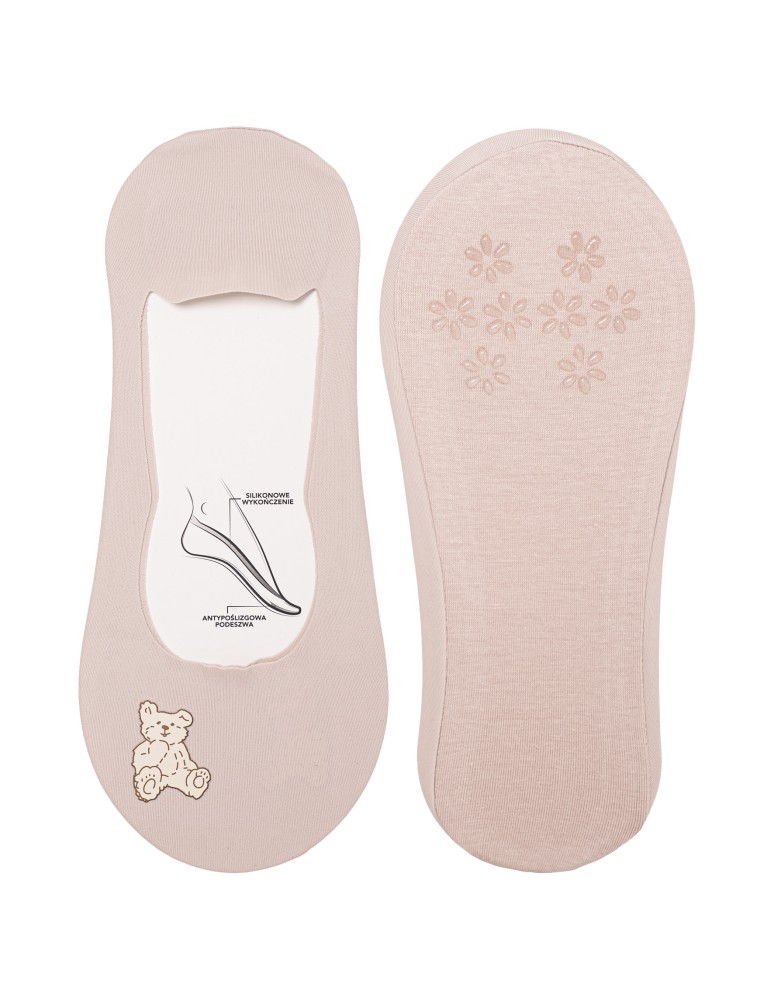 Niskie stopki - Skarpetki damskie niskie stopki z misiem i antypoślizgową podeszwą 6-pak WIELOKOLOROWY - produkt moraj.pl 7