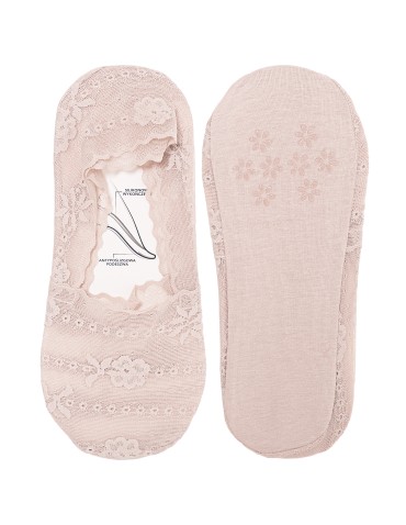 Skarpetki damskie niskie stopki koronkowe z antypoślizgową podeszwą 3-pak  - produkt 2