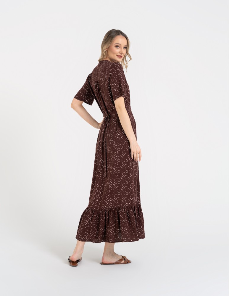 SUKIENKI - Sukienka damska maxi z wiskozy z kopertowym dekoltem WZÓR 2  - produkt moraj.pl 15