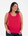 Koszulka damska na ramiączkach Tank-Top bawełniana Plus Size FUKSJA