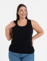 Koszulka damska na ramiączkach Tank-Top bawełniana Plus Size CZARNY