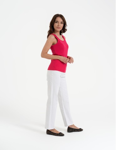 Koszulki i T-shirty - Koszulka damska na ramiączkach Tank-Top bawełniana FUKSJA - produkt 3