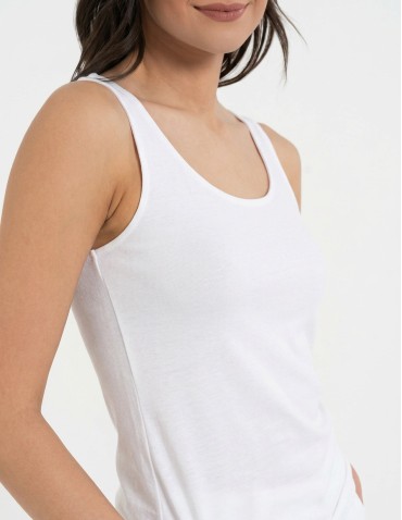 Top damski dwuwarstwowy na ramiączkach - BIAŁY  - produkt 2