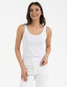 Top damski dwuwarstwowy na ramiączkach BIAŁY