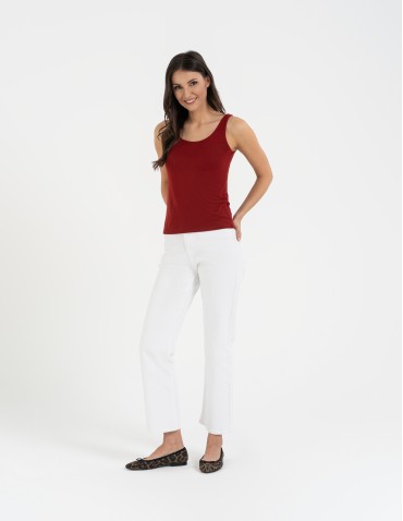 Top damski dwuwarstwowy na ramiączkach - CZERWONY - produkt 2