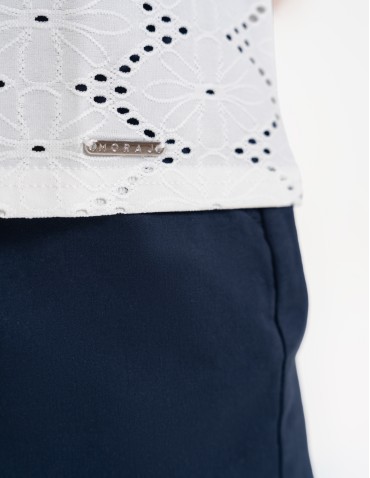 Bluzki bez rękawów - Bluzka damska bez rękawów ażurowa BIAŁY - produkt 5