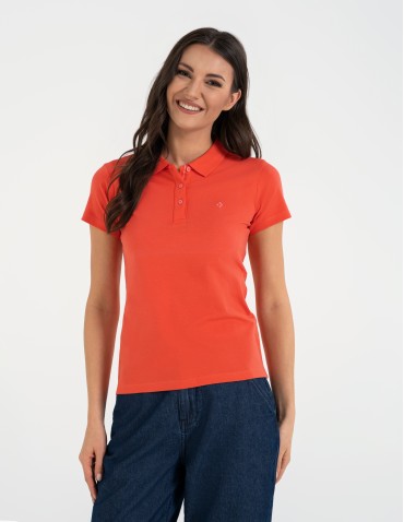 Koszulka polo damska Premium Line - KORALOWY