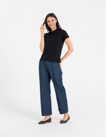 Polo - Koszulka polo damska z kołnierzykiem CZARNY - produkt 8