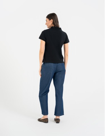 Polo - Koszulka polo damska z kołnierzykiem CZARNY - produkt 10