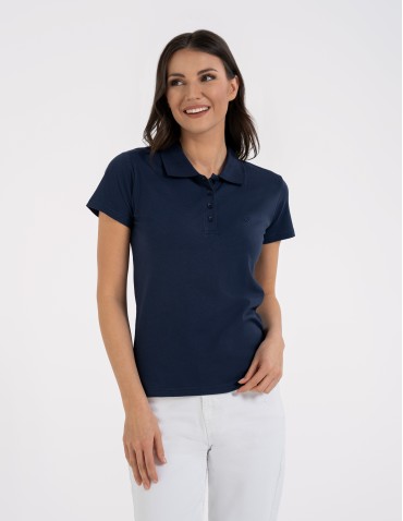 Koszulka polo damska Premium Line - GRANATOWY