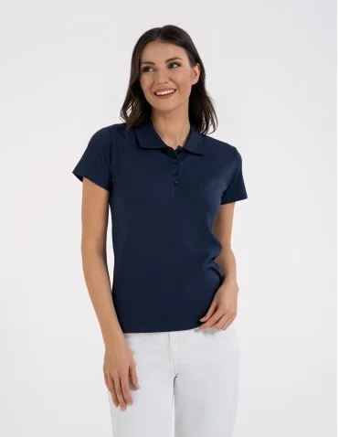 Koszulka polo damska Premium Line - GRANATOWY