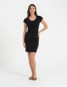 Sukienka damska bawełniana tuba przed kolano CZARNY