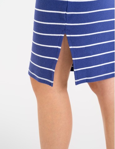 Sukienki i kombinezony - Sukienka damska dzianinowa z rozcięciami po bokach NIEBIESKI - produkt 4