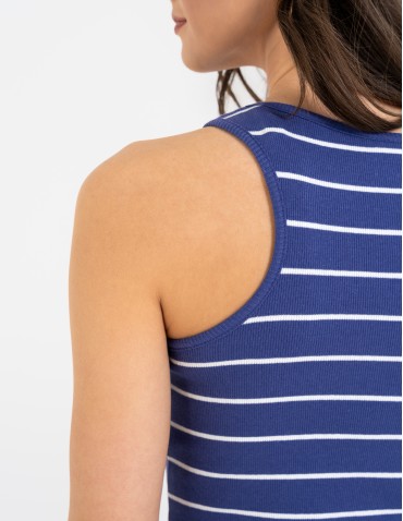 Sukienki i kombinezony - Sukienka damska dzianinowa z rozcięciami po bokach NIEBIESKI - produkt 6