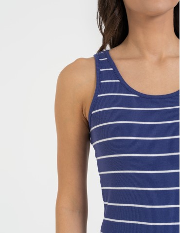 Sukienki i kombinezony - Sukienka damska dzianinowa z rozcięciami po bokach NIEBIESKI - produkt 8