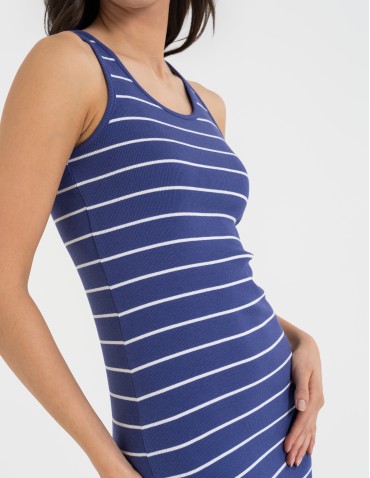 Sukienki i kombinezony - Sukienka damska dzianinowa z rozcięciami po bokach NIEBIESKI - produkt 10