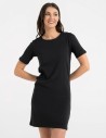 Sukienka damska bawełniana z krótkim rękawem CZARNY
