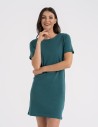 Sukienka damska bawełniana z krótkim rękawem ZIELONY