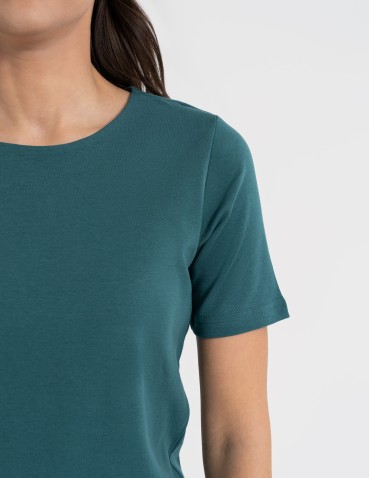 Sukienki i kombinezony - Sukienka damska bawełniana z krótkim rękawem ZIELONY - produkt 5