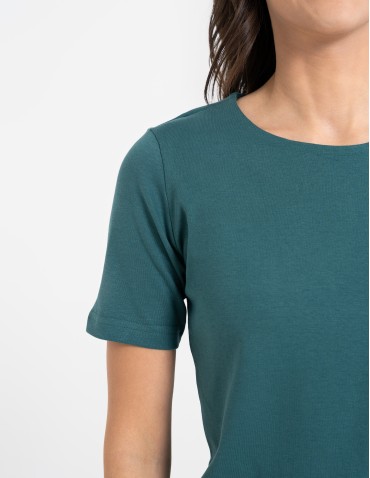 Sukienki i kombinezony - Sukienka damska bawełniana z krótkim rękawem ZIELONY - produkt 6