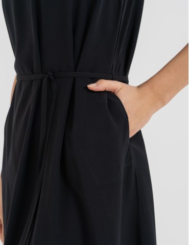 Sukienka damska wiskozowa z wiązaniem w talii i kieszeniami - produkt 2