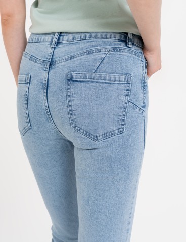 Spodnie damskie - Damskie spodnie skinny jeansowe rurki NIEBIESKI - produkt 6