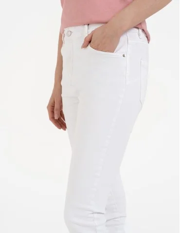 Damskie spodnie skinny jeansowe rurki - BIAŁY  - produkt 2