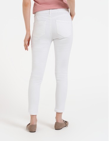 Spodnie damskie - Damskie spodnie skinny jeansowe rurki BIAŁY - produkt 6