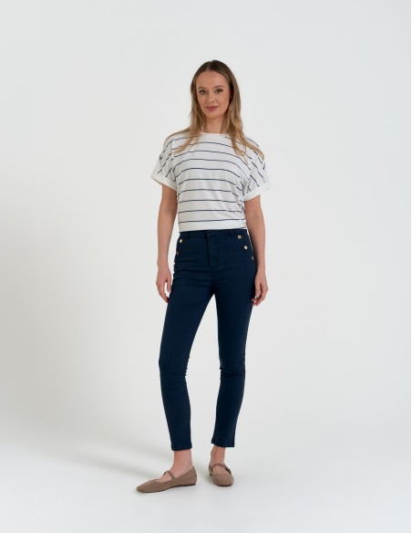 Spodnie damskie z wysokim...